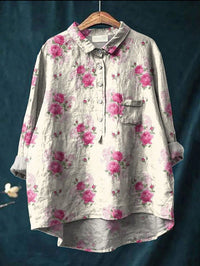 Klassische Damen Bluse mit Blumenmuster