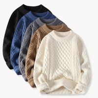 Herren Zopfmuster-Pullover aus Wolle, warm und stilvoll