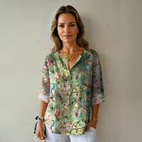 Florale Damen Bluse Langarm