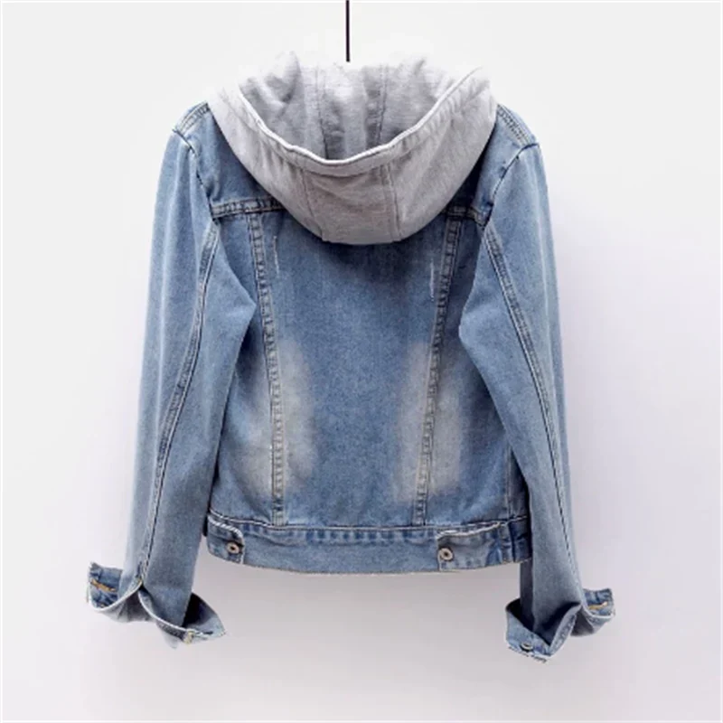 Damen Jacke aus Denim mit abnehmbarer Kapuze