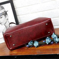 Vintage 4-teiliges Damen Handtaschen-Set aus Öko-Leder