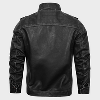 Herren Motor Lederjacke Schwarz Klassisch