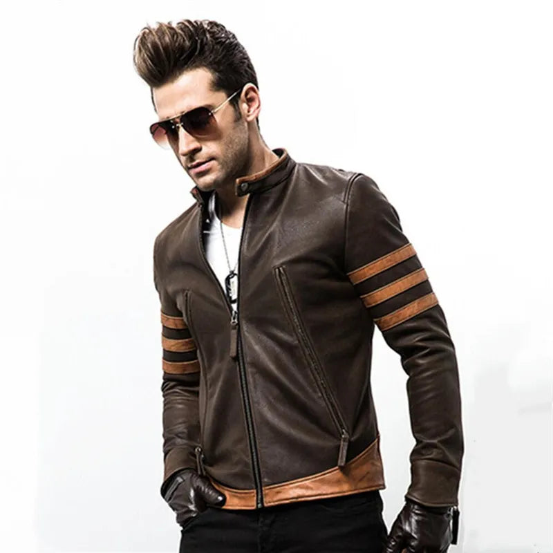 Elegante Herren-Lederjacke im einzigartigen Design