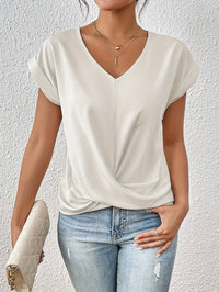 Lässiges Damen T-Shirt V-Ausschnitt Weich