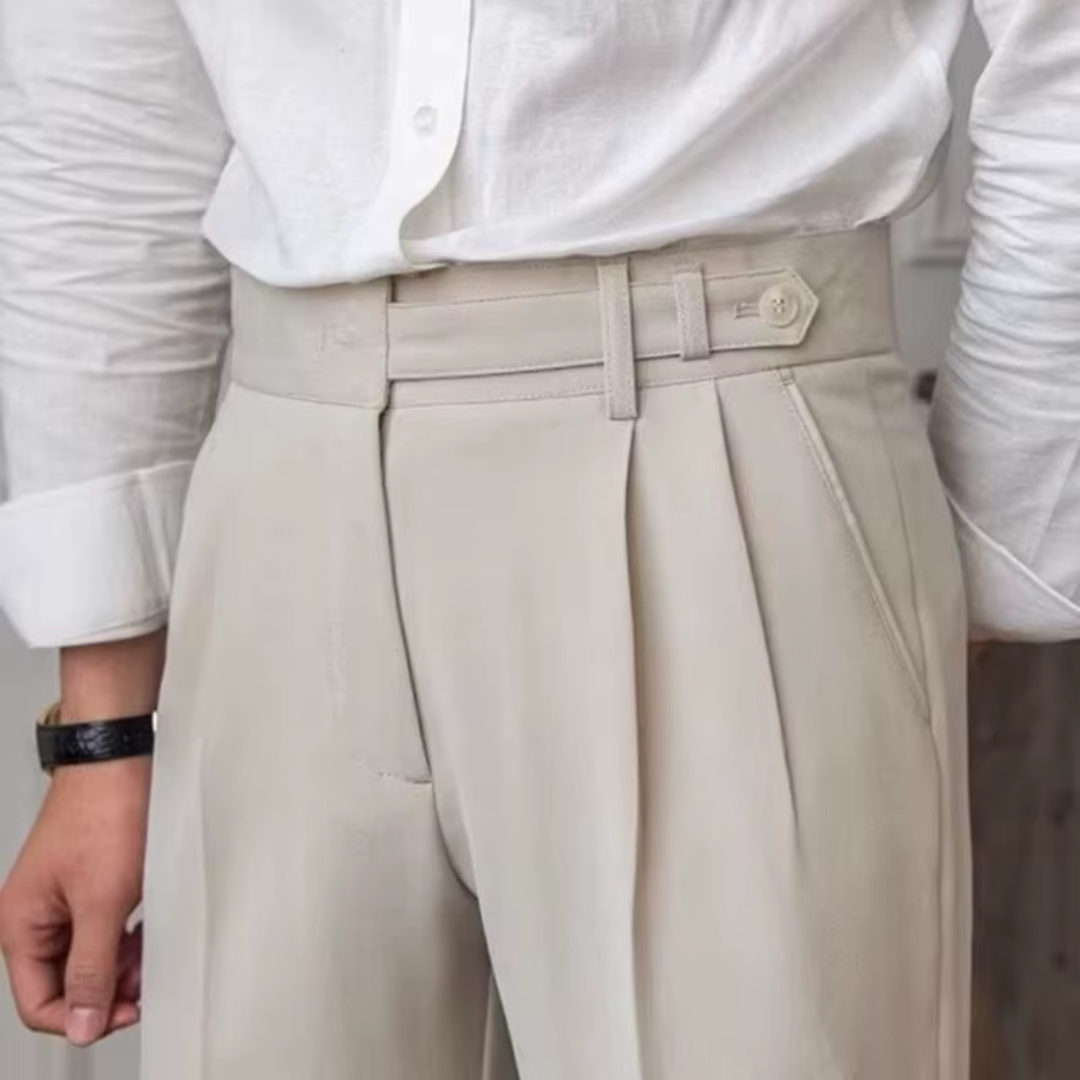 Herren Bundfaltenhose mit hohem Bund - Elegant & Zeitlos