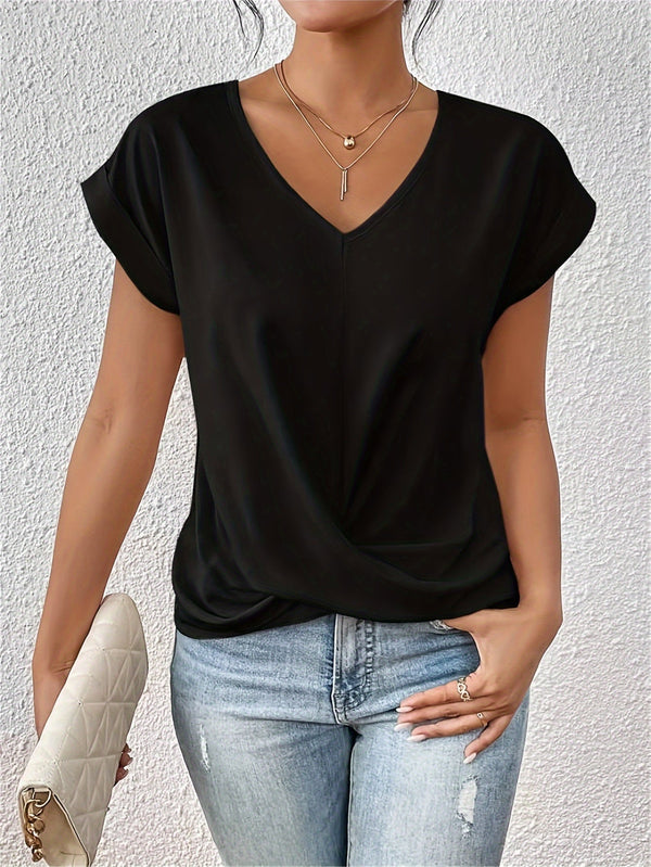 Lässiges Damen T-Shirt V-Ausschnitt Weich