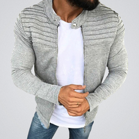 Slim Fit Herren-Strickjacke mit Faltendetail