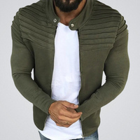 Slim Fit Herren-Strickjacke mit Faltendetail