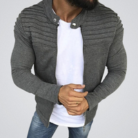 Slim Fit Herren-Strickjacke mit Faltendetail