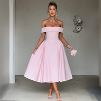 Damen Midi-Kleid Elegant Rosa