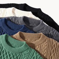 Herren Zopfmuster-Pullover aus Wolle, warm und stilvoll