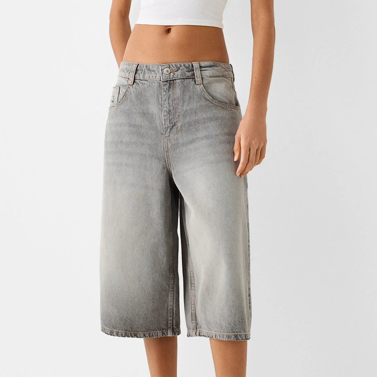 Damen Knie-Lange Jeans-Shorts