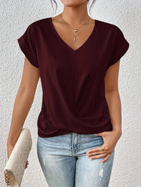 Lässiges Damen T-Shirt V-Ausschnitt Weich