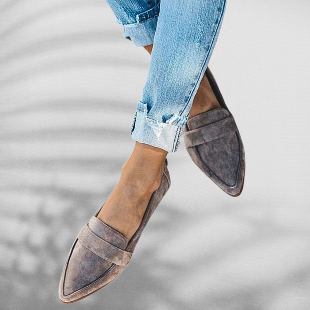 Spitze Wildleder Damen Loafer