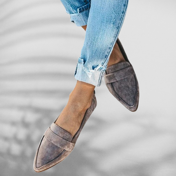 Spitze Wildleder Damen Loafer