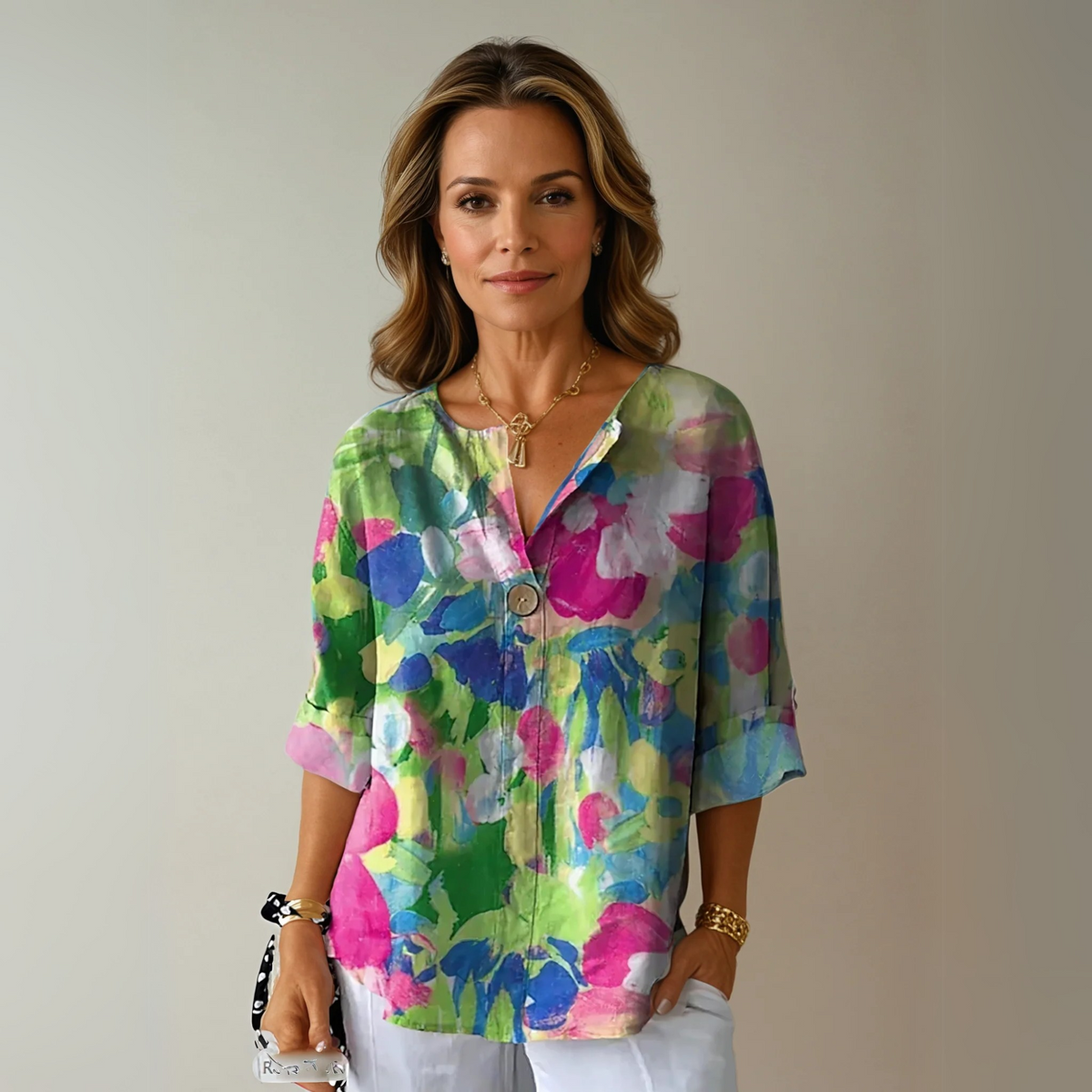 Florale Damen Bluse Langarm