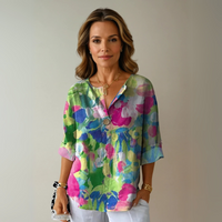 Florale Damen Bluse Langarm