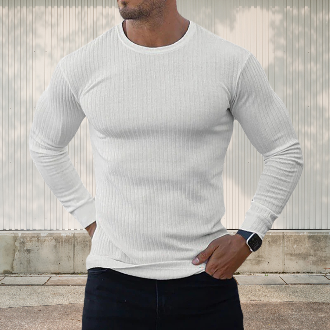 Herren Rundhals-Pullover aus Baumwolle, warm und bequem